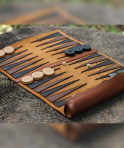 Gōden – Tilla Leather Craft [Hakiki Deri, Rulo Katlanabilir, El Yapımı] Seyahat Tavlası
