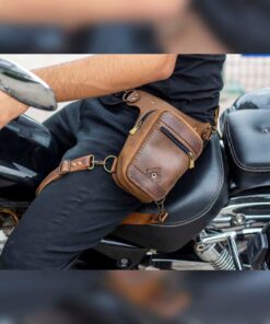 Ronin – Tilla Leather Craft (Unisex, Hakiki Crazy Horse Deri, Motorsiklet Bacak Çantası)