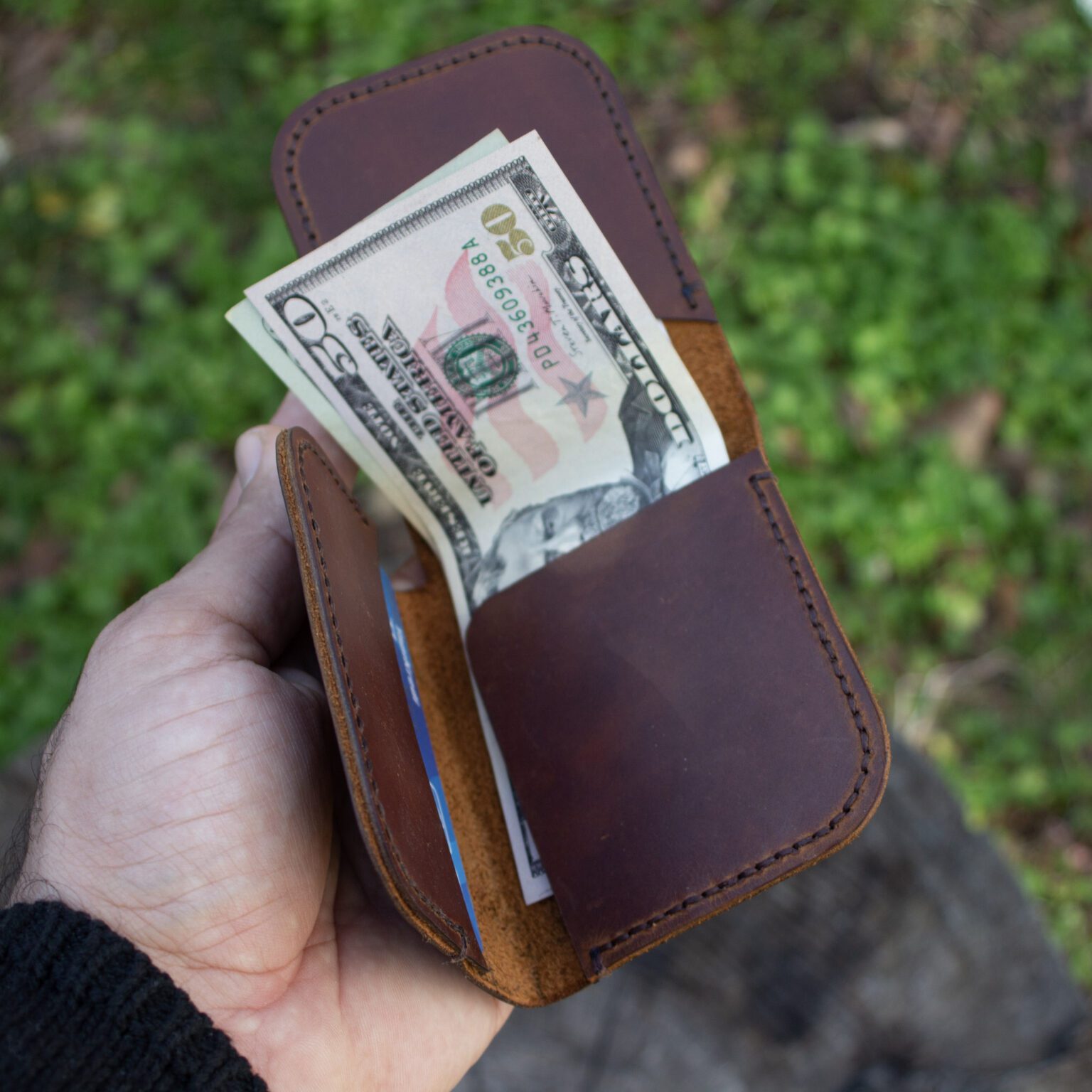 Tatsuya – Tilla Leather Craft [Hakiki Crazy Horse Deri, El Yapımı, Erkek] Cüzdan