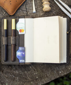 Tatsuo – Tilla Leather Craft [Hakiki Deri, El Yapımı, A6, Kişiselleştirilebilir] Not Defteri Kılıfı