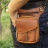 Taka – Tilla Leather Craft (Unisex, Hakiki Crazy Horse Deri, Motorsiklet Bacak Çantası)