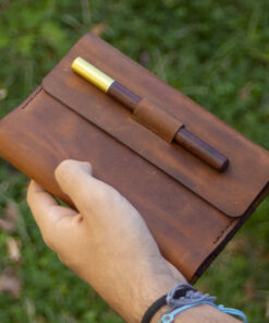 Ryuji – Tilla Leather Craft [Hakiki Deri, El Yapımı, A6, Kişiselleştirilebilir] Not Defteri Kılıfı