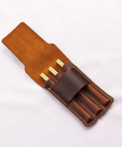 Sora – Tilla Leather Craft [Hakiki Crazy Horse Deri, Üç Bölmeli, El Yapımı] Kalemlik