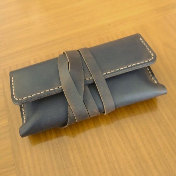 Tabako – Tilla Leather Craft [Hakiki Deri, El Yapımı, Ahşap Sarma Tablalı] Tütün Kesesi