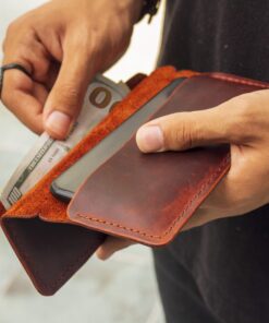 Tilla Leather Craft - Hiroki – Tilla Leather Craft [Hakiki Crazy Horse Deri, Unisex, El Yapımı, Telefon ve Kart Bölmeli] Cüzdan | Hakiki Deri El Yapımı Cüzdan, Erkek, Genel, Kadın, Kredi Kart Cüzdanları