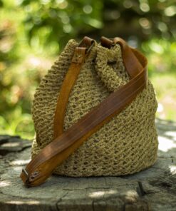Tilla Leather Craft - Büzgü Çanta Hakiki Deri Detaylı – El örgüsü | Hakiki Deri El Yapımı Çanta, El Örgüsü, Genel, Kadın
