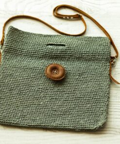 Tilla Leather Craft - Deri Düğmeli Kağıt İp Omuz Çantası (Astarsız) – El Örgüsü | Hakiki Deri El Yapımı Çanta, El Örgüsü, Genel, Kadın