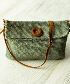 Tilla Leather Craft - Deri Düğmeli Kağıt İp Omuz Çantası (Astarsız) – El Örgüsü | Hakiki Deri El Yapımı Çanta, El Örgüsü, Genel, Kadın