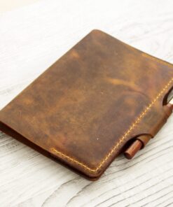 Tilla Leather Craft - Kazuya – Tilla Leather Craft [Hakiki Crazy Horse Deri, A5 Boyut, El Yapımı] Defter Kılıfı | Hakiki Deri El Yapımı Ajanda, Genel