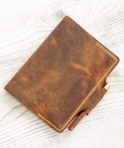 Tilla Leather Craft - Kazuya – Tilla Leather Craft [Hakiki Crazy Horse Deri, A5 Boyut, El Yapımı] Defter Kılıfı | Hakiki Deri El Yapımı Ajanda, Genel