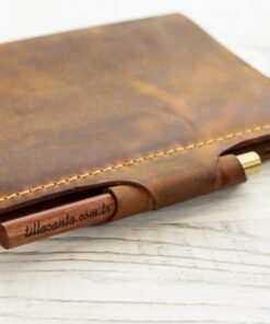 Tilla Leather Craft - Kazuya – Tilla Leather Craft [Hakiki Crazy Horse Deri, A5 Boyut, El Yapımı] Defter Kılıfı | Hakiki Deri El Yapımı Ajanda, Genel