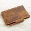 Kazuya – Tilla Leather Craft [Hakiki Crazy Horse Deri, A5 Boyut, El Yapımı] Defter Kılıfı