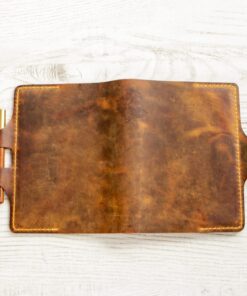 Tilla Leather Craft - Kazuya – Tilla Leather Craft [Hakiki Crazy Horse Deri, A5 Boyut, El Yapımı] Defter Kılıfı | Hakiki Deri El Yapımı Ajanda, Genel