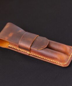 Tilla Leather Craft - Kizuna – Tilla Leather Craft (Unisex, Hakiki Crazy Horse Deri, İkili Bölmeli Kalemlik) | Hakiki Deri El Yapımı Aksesuar, Erkek, Genel, Kadın, Kalemlik